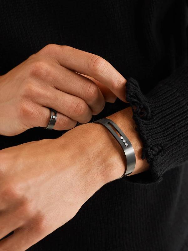  Messika - Move Graphite Titanium Diamond Cuff - Men - Gray - Xl 
