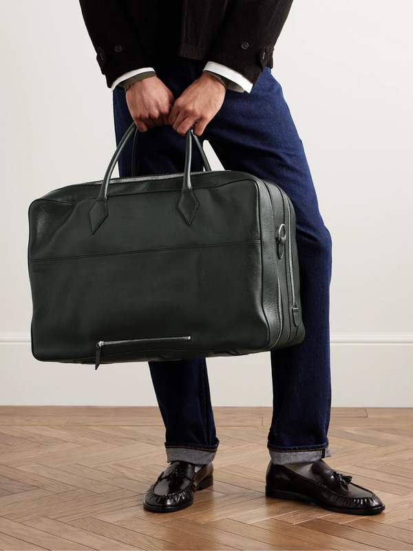  Métier - Closer Full-grain Leather Weekend Bag - Men - Green 