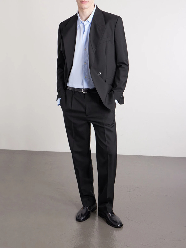  Mfpen - Formal Straight-leg Pleated Wool Suit Trousers - Men - Black - S 