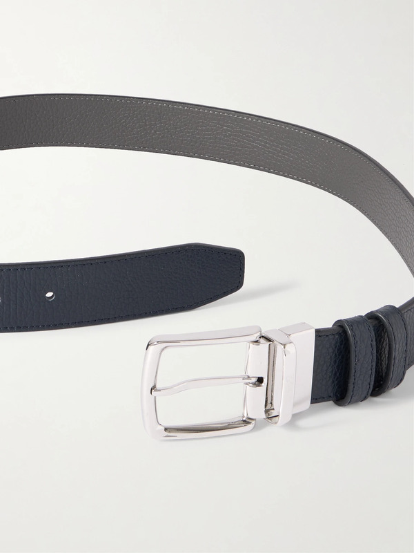  Mr P. - 3cm Reversible Full-grain Leather Belt - Men - Blue - Eu 95 