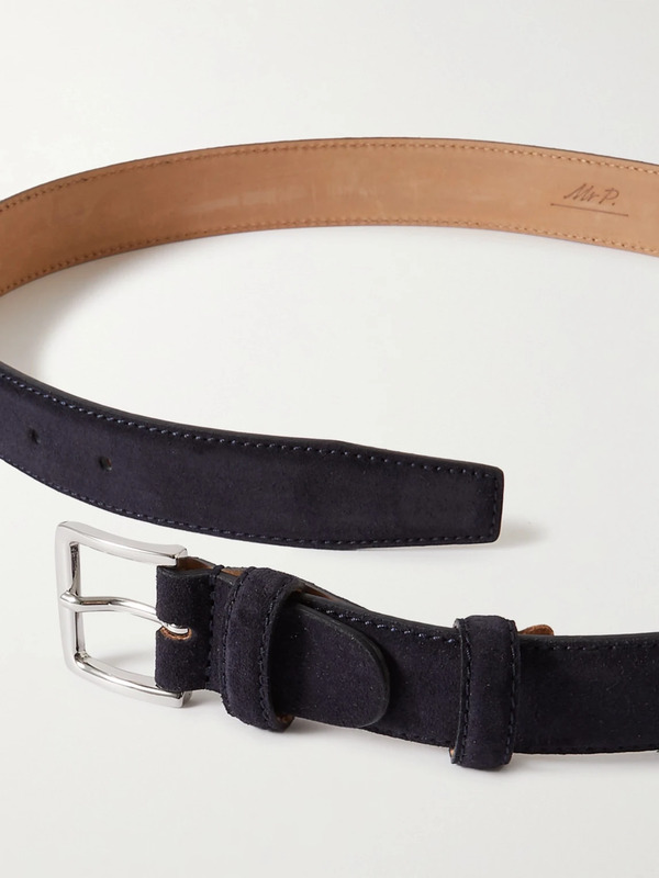  Mr P. - 3cm Suede Belt - Men - Blue - Eu 100 