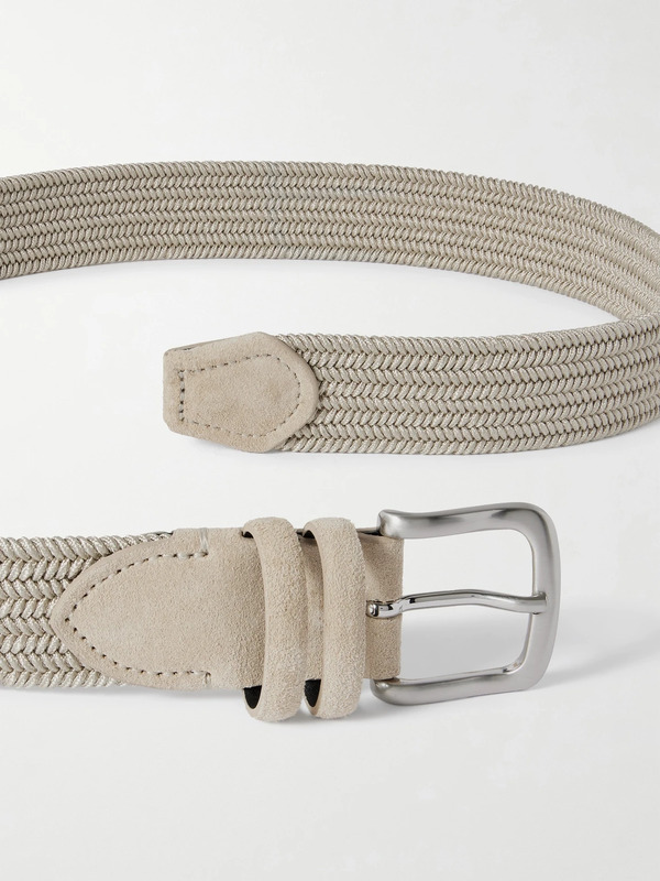  Mr P. - 3.5cm Suede-trimmed Woven Belt - Men - Neutrals - Eu 100 