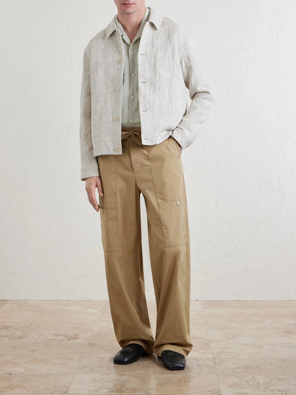  Mr P. - Cotton And Linen-blend Jacquard Blouson Jacket - Men - White - Xs 