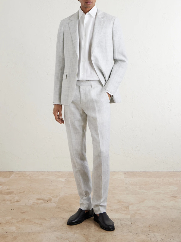  Mr P. - Delave Linen Check Suit Jacket - Men - Gray - 36 