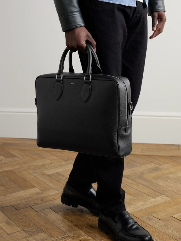  Mr P. - Full-grain Leather Briefcase - Men - Black 