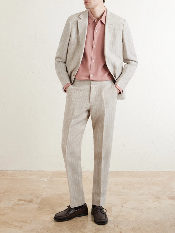  Mr P. - Garment-dyed Linen Shirt - Men - Pink - Xs 