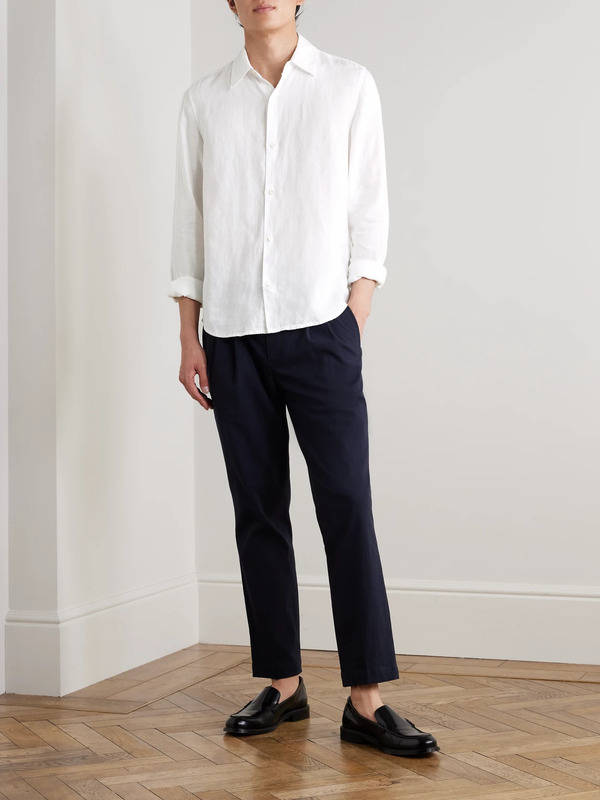  Mr P. - Garment-dyed Linen Shirt - Men - White - S 