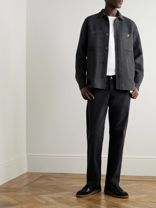  Mr P. - Herringbone Wool And Cashmere-blend Flannel Overshirt - Men - Gray - Xs 