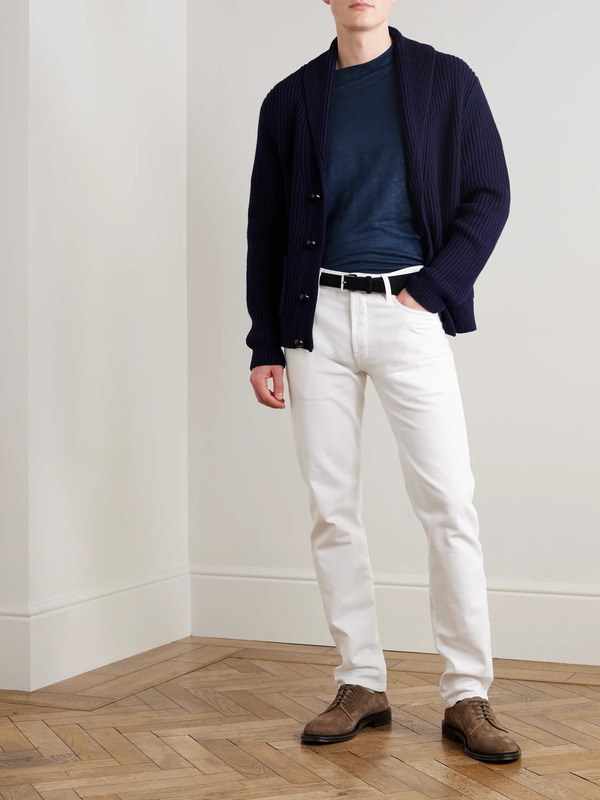  Mr P. - Linen T-shirt - Men - Blue - Xs 
