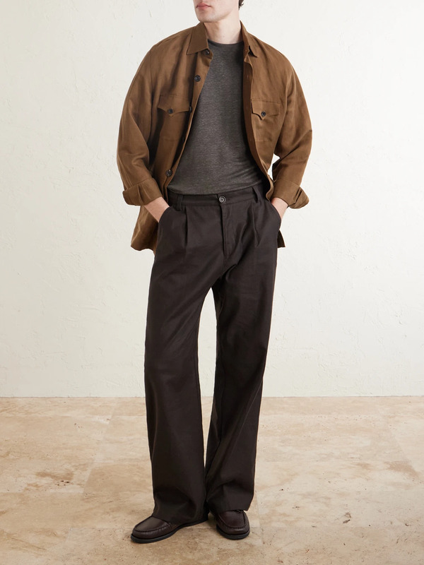  Mr P. - Linen T-shirt - Men - Green - Xs 