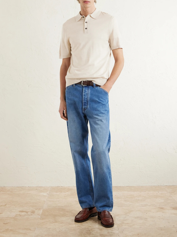  Mr P. - Merino Wool Polo Shirt - Men - Neutrals - Xs 