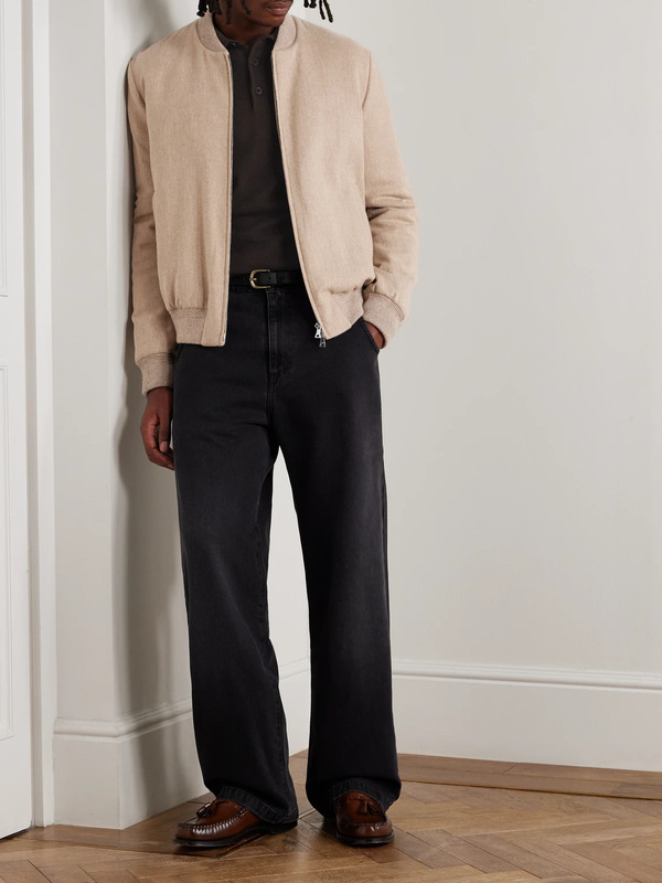  Mr P. - Padded Cashmere-blend Bomber Jacket - Men - Neutrals - S 