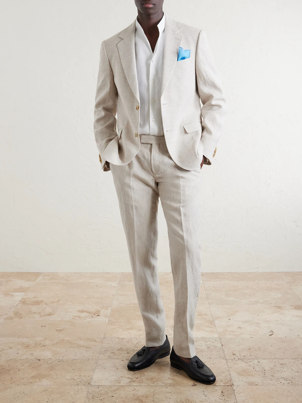  Mr P. - Phillip Slim-fit Linen Suit Trousers - Men - Neutrals - 28 