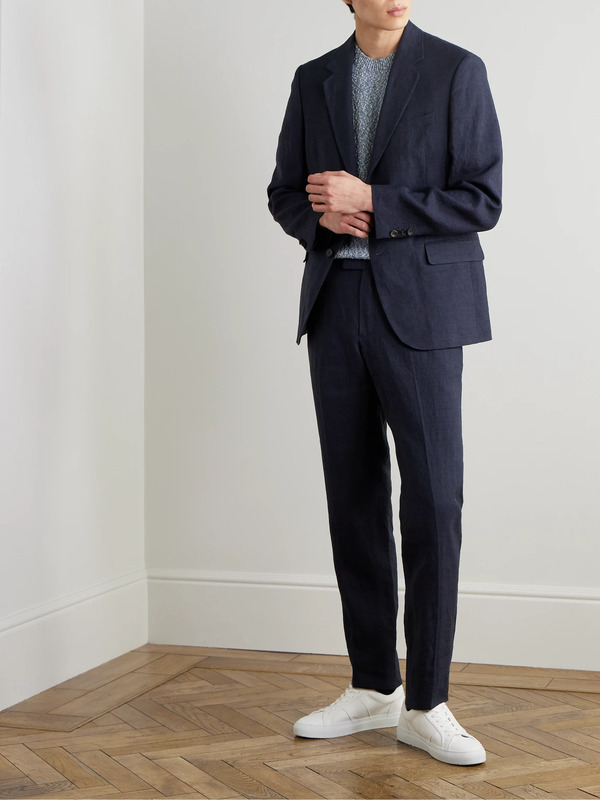  Mr P. - Regular-fit Linen Suit Jacket - Men - Blue - 36 