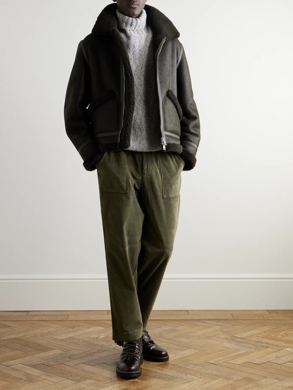  Mr P. - Shearling Aviator Jacket - Men - Green - M 