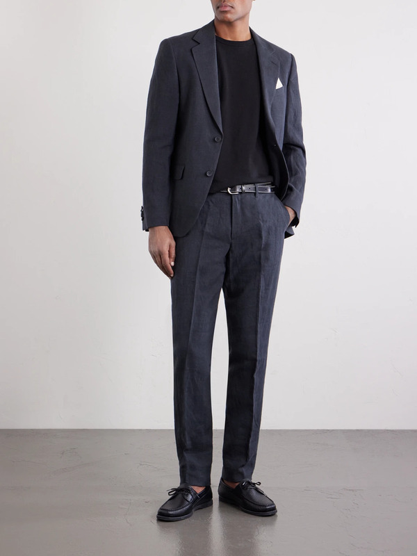  Mr P. - Slim-fit Linen Suit Jacket - Men - Gray - 38 