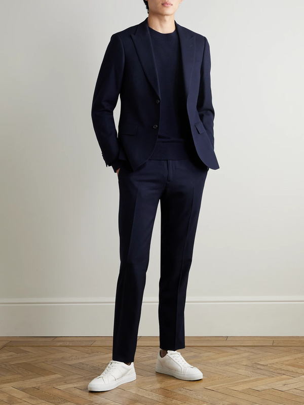  Mr P. - Slim-fit Super 150s Wool Suit Jacket - Men - Blue - 38 