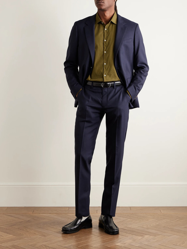 Mr P. - Slim-fit Wool Suit Jacket - Men - Blue - 38 