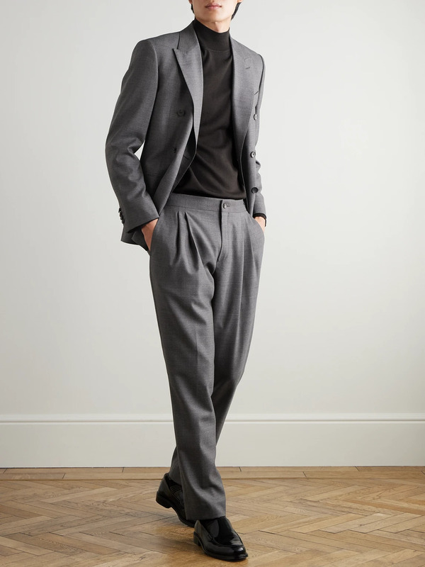  Mr P. - Steve Pleated Wool Tapered Trousers - Men - Gray - 28 