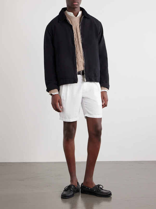  Mr P. - Straight-leg Pleated Linen Shorts - Men - White - 28 