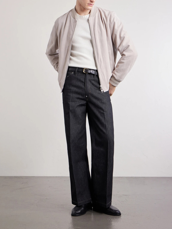  Mr P. - Suede Bomber Jacket - Men - Neutrals - Xs 