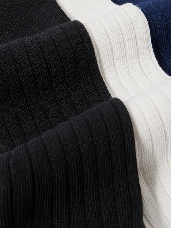  Mr P. - Three-pack Ribbed Cotton-blend Socks - Men - Multi 