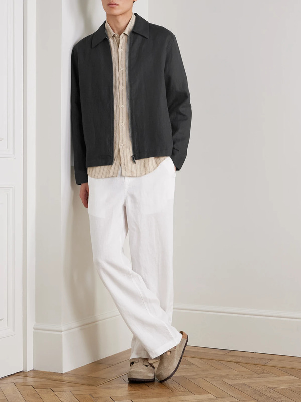  Nn07 - Alban 1454 Linen Blouson Jacket - Men - Black - S 