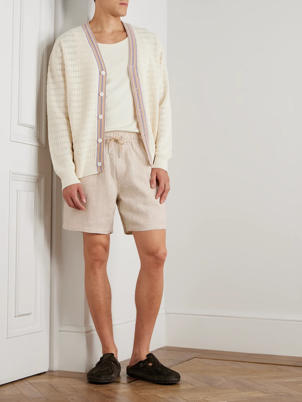  Nn07 - Gregor 1454 Straight-leg Linen Drawstring Shorts - Men - Neutrals - S 