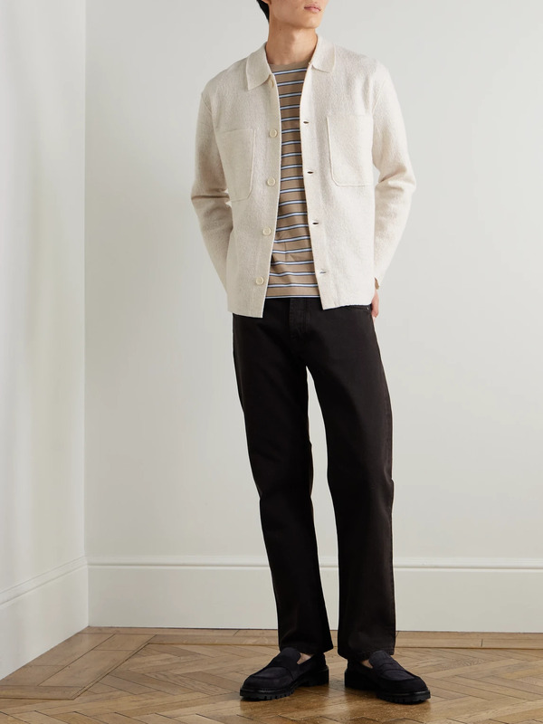  Nn07 - Jonas 6398 Brushed Merino Wool Overshirt - Men - Neutrals - M 