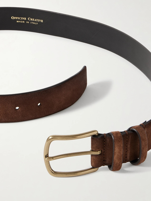  Officine Creative - 3.5cm Suede Belt - Men - Brown - Eu 95 