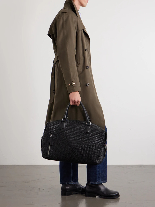  Officine Creative - Woven Leather Weekend Bag - Men - Black 
