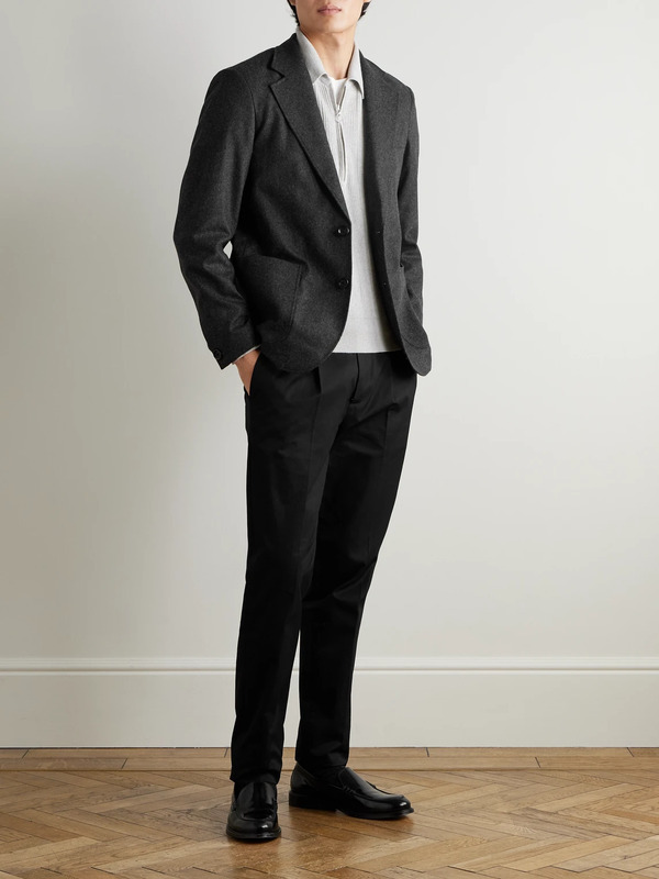  Oliver Spencer - Brice Ribbed Organic Cotton And Merino Wool-blend Half-zip Sweater - Men - Gray - S 