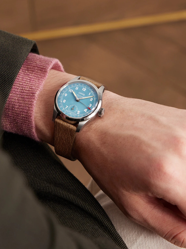  Oris - Big Crown Hand-wound 38mm Stainless Steel And Leather Watch Ref. No. 01 473 7786 4065 - Men - Blue 