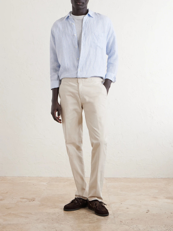  Orlebar Brown - Fallon Slim-fit Straight-leg Organic Cotton-blend Twill Trousers - Men - Neutrals - Uk/us 28 