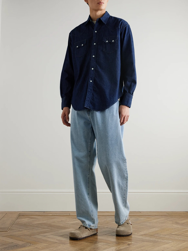  Orslow - Denim Western Shirt - Men - Blue - 2 