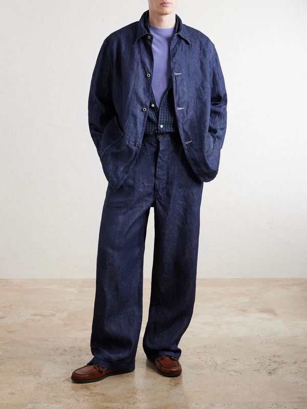  Orslow - Linen Denim Jacket - Men - Blue - 2 