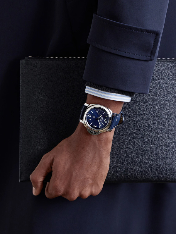  Panerai - Luminor Blu Mare Hand-wound 44mm Stainless Steel And Leather Watch, Ref. No. Pam01085 - Men - Blue 