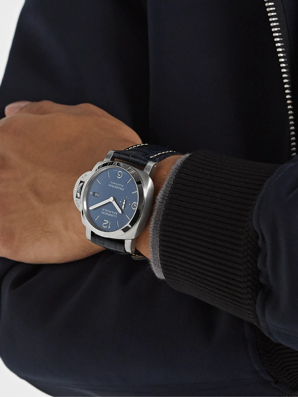  Panerai - Luminor Marina Automatic 44mm Stainless Steel And Alligator Watch, Ref. No. Pam01313 - Men - Blue 