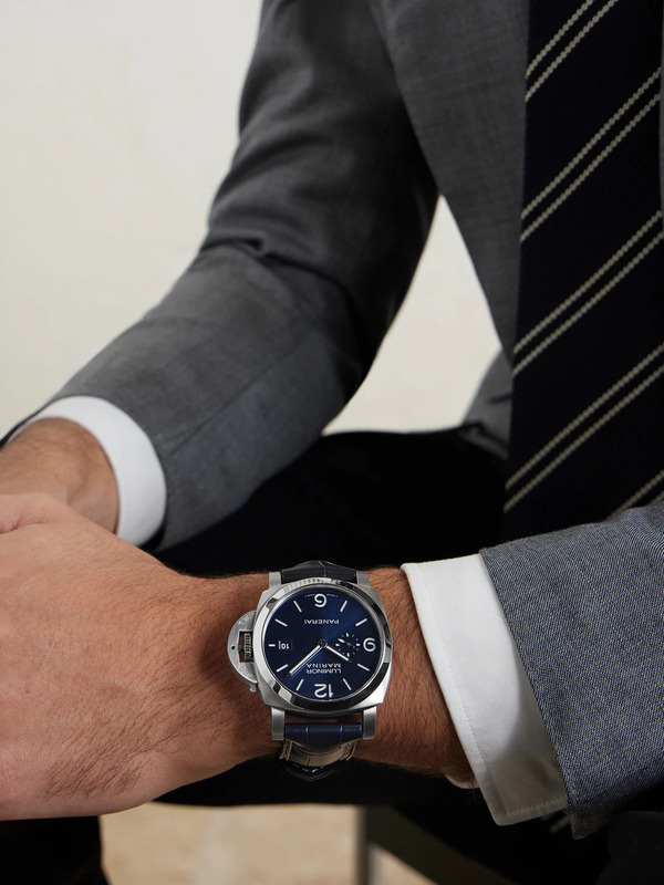  Panerai - Luminor Marina Automatic 44mm Stainless Steel And Alligator Watch, Ref. No. Pam03313 - Men - Blue 
