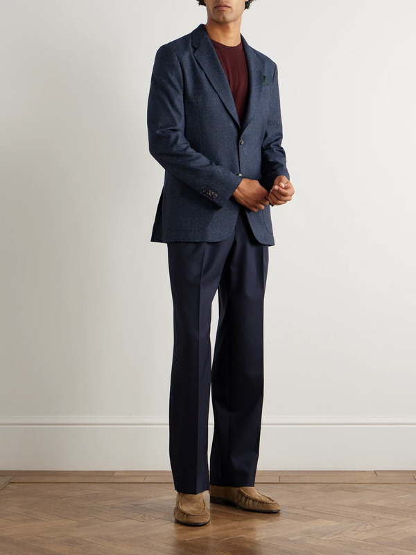  Paul Smith - Textured Wool And Silk-blend Suit Jacket - Men - Blue - Uk/us 38 