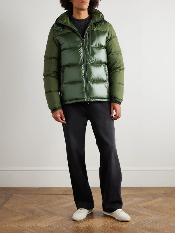  Polo Ralph Lauren - The Gorham Twill-trimmed Quilted Glossed Recycled-shell Hooded Down Jacket - Men - Green - S 