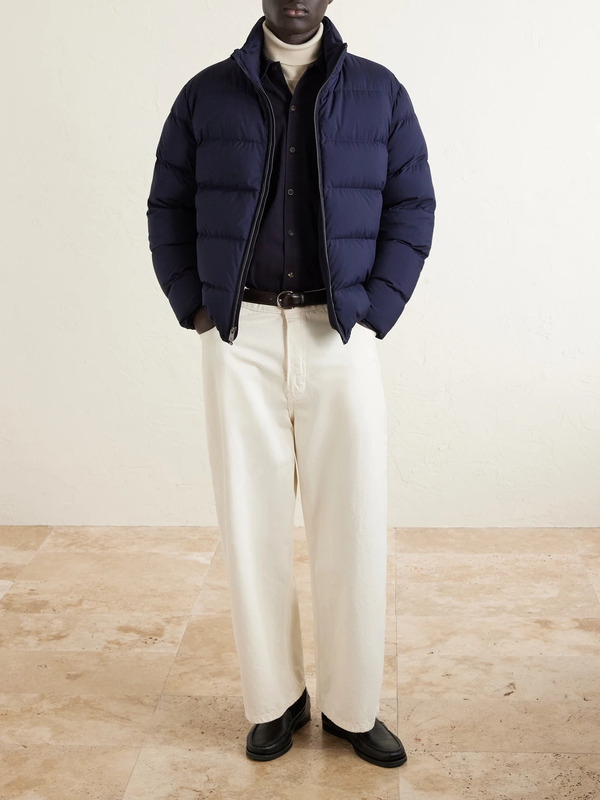  Ralph Lauren Purple Label - Quilted Shell Down Bomber Jacket - Men - Blue - S 