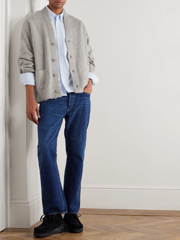  Remi Relief - Brushed-knit Cardigan - Men - Gray - M 