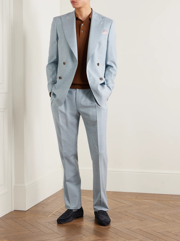  Richard James - Hepworth Double-breasted Wool Suit Jacket - Men - Blue - Uk/us 40 