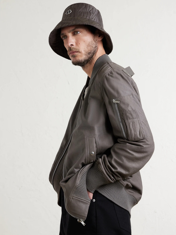  Rick Owens - Moncler Logo-appliquéd Padded Quilted Shell Bucket Hat - Men - Brown - M 