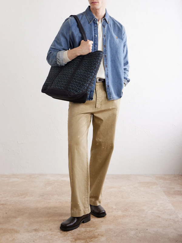  Rrl - Banks Beach Medium Woven Tote - Men - Blue 