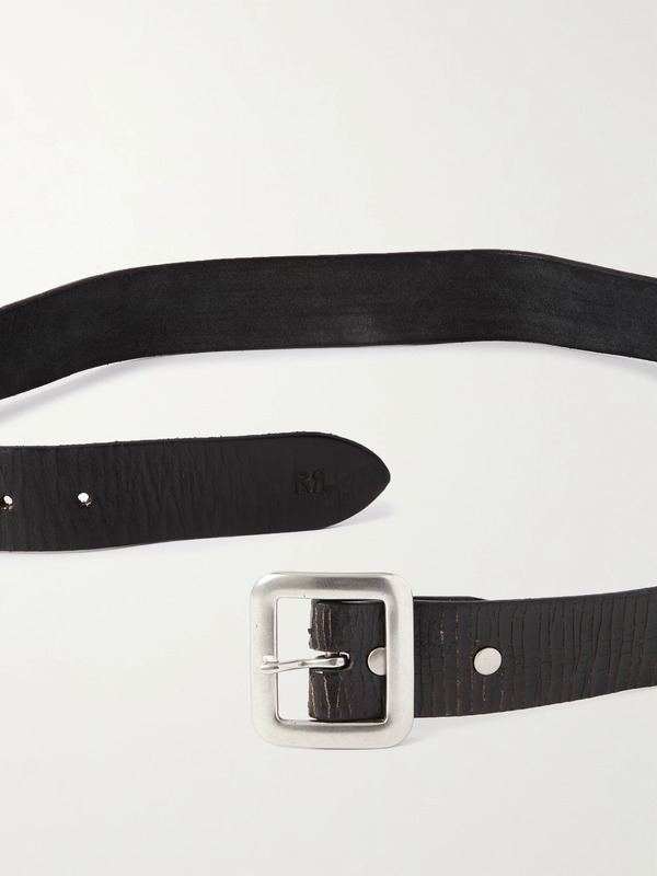  Rrl - 4cm Distressed Leather Belt - Men - Black - Uk/us 40 