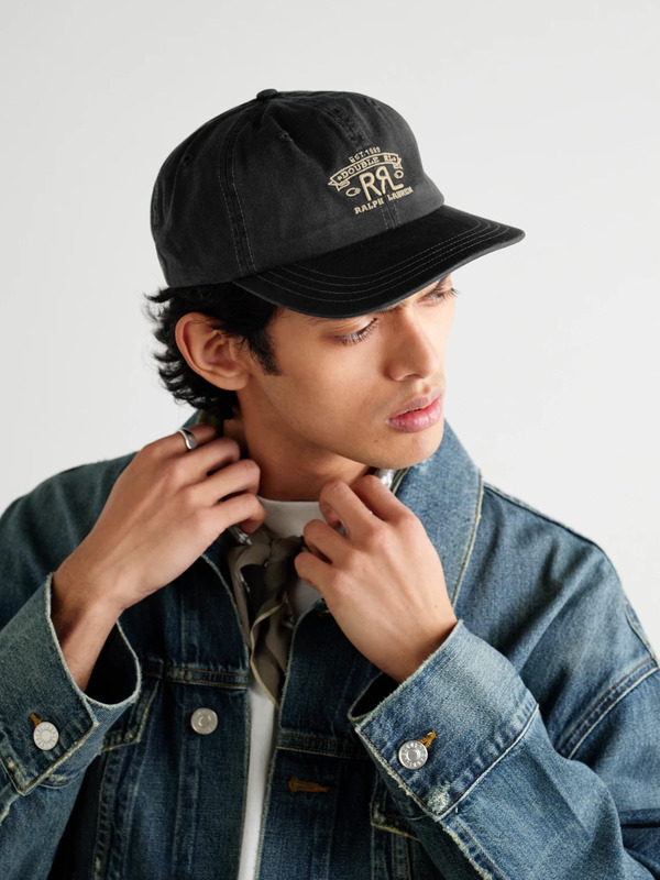  Rrl - Logo-embroidered Cotton-twill Baseball Cap - Men - Black 