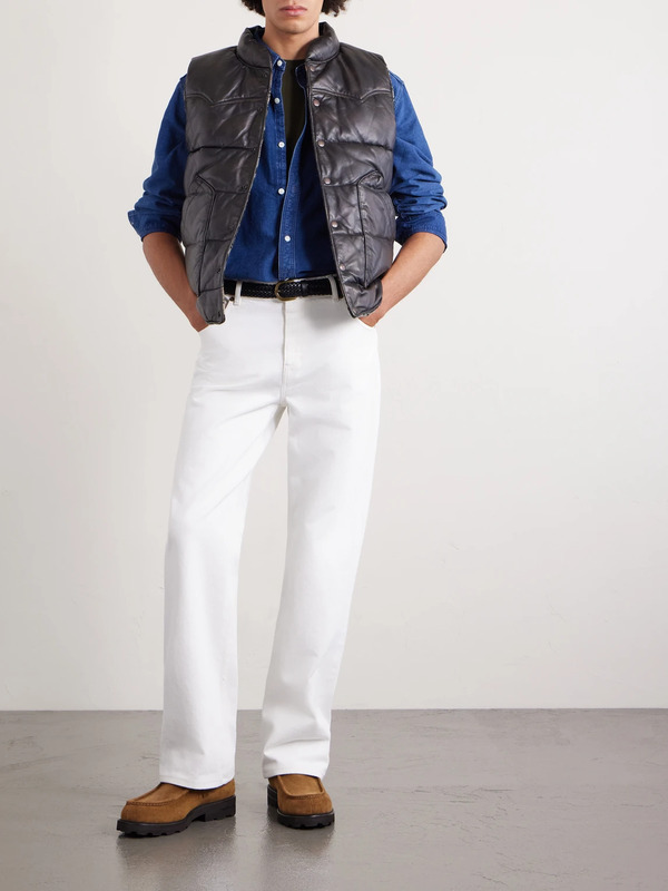  Rrl - Reversible Quilted Leather Gilet - Men - Black - S 