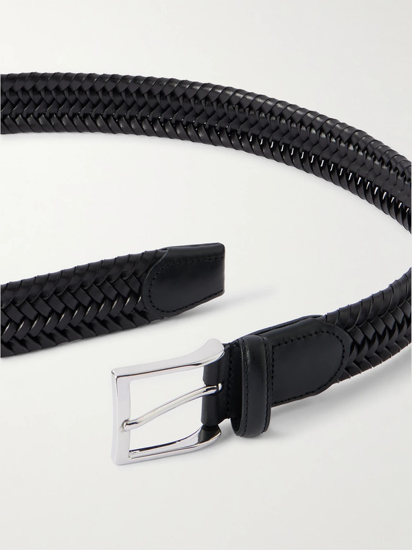  Rubinacci - 3.5cm Woven Leather Belt - Men - Black - Eu 80 